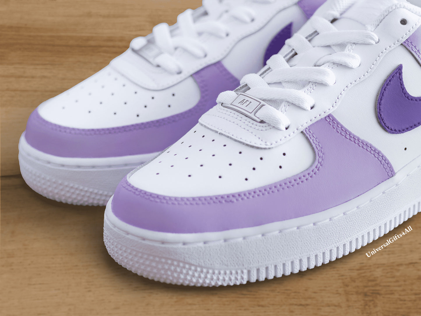 Custom Pastel Purple Air Force 1 Gemstone Amethist, lila Casual Sneakers
