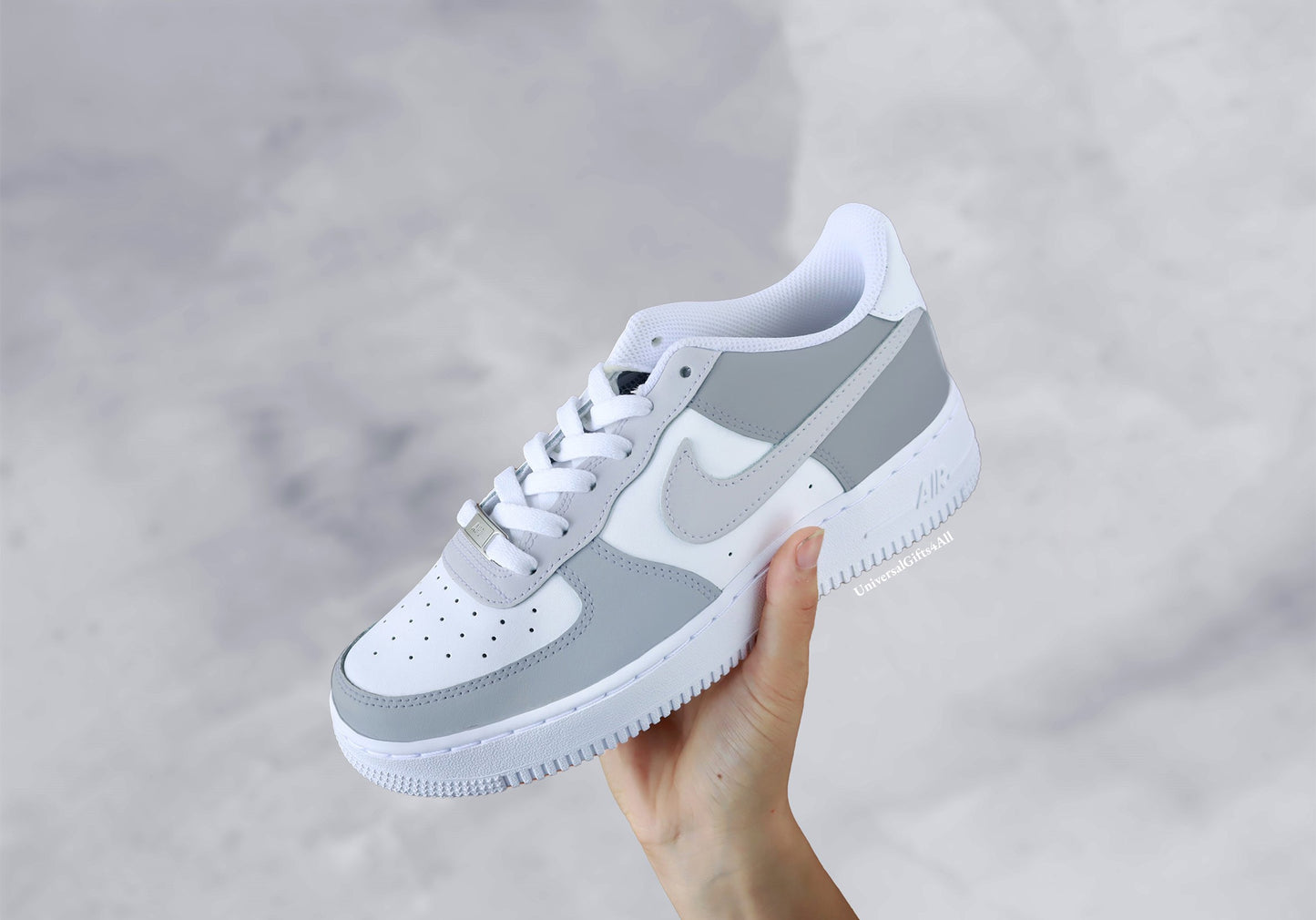 Customized Air Force 1 sneakers, Earthtone Grey, Birthday Gift, Fashion 2024
