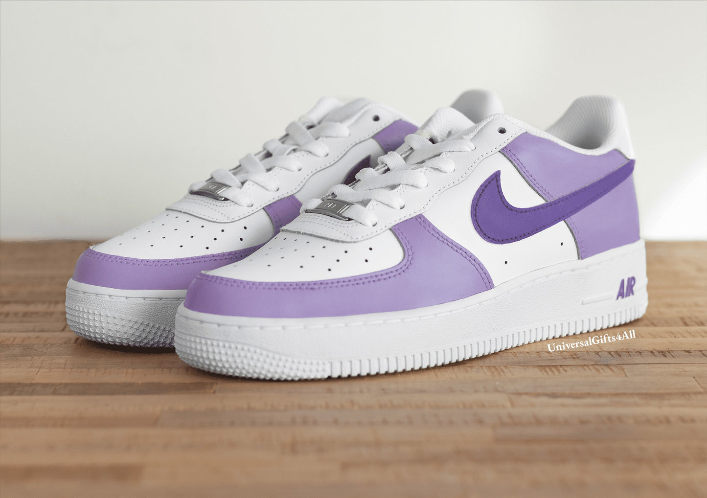 Custom Pastel Purple Air Force 1 Gemstone Amethist, lila Casual Sneakers