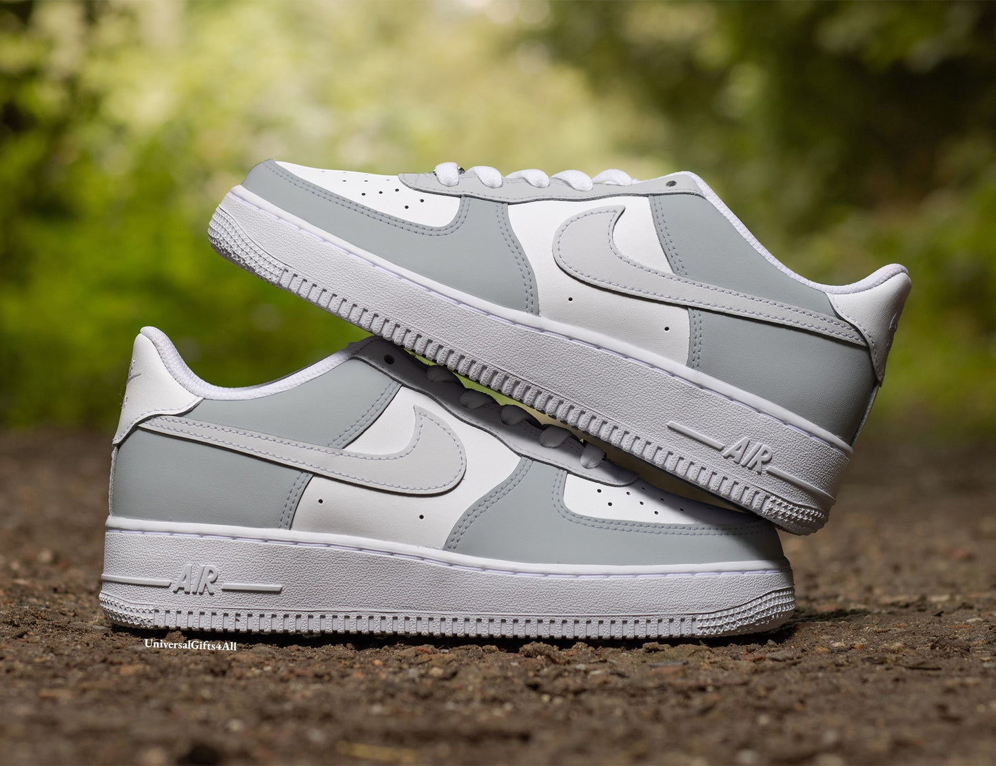 Customized Air Force 1 sneakers, Earthtone Grey, Birthday Gift, Fashion 2024