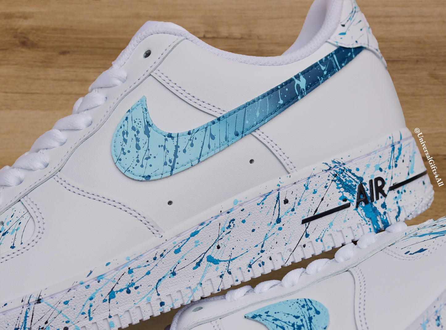 'Blue Splatters' Custom Air Force 1 sneakers