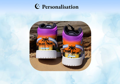'LA Tropical Summer Vibes' Custom Air Jordan 1 Mid sneakers